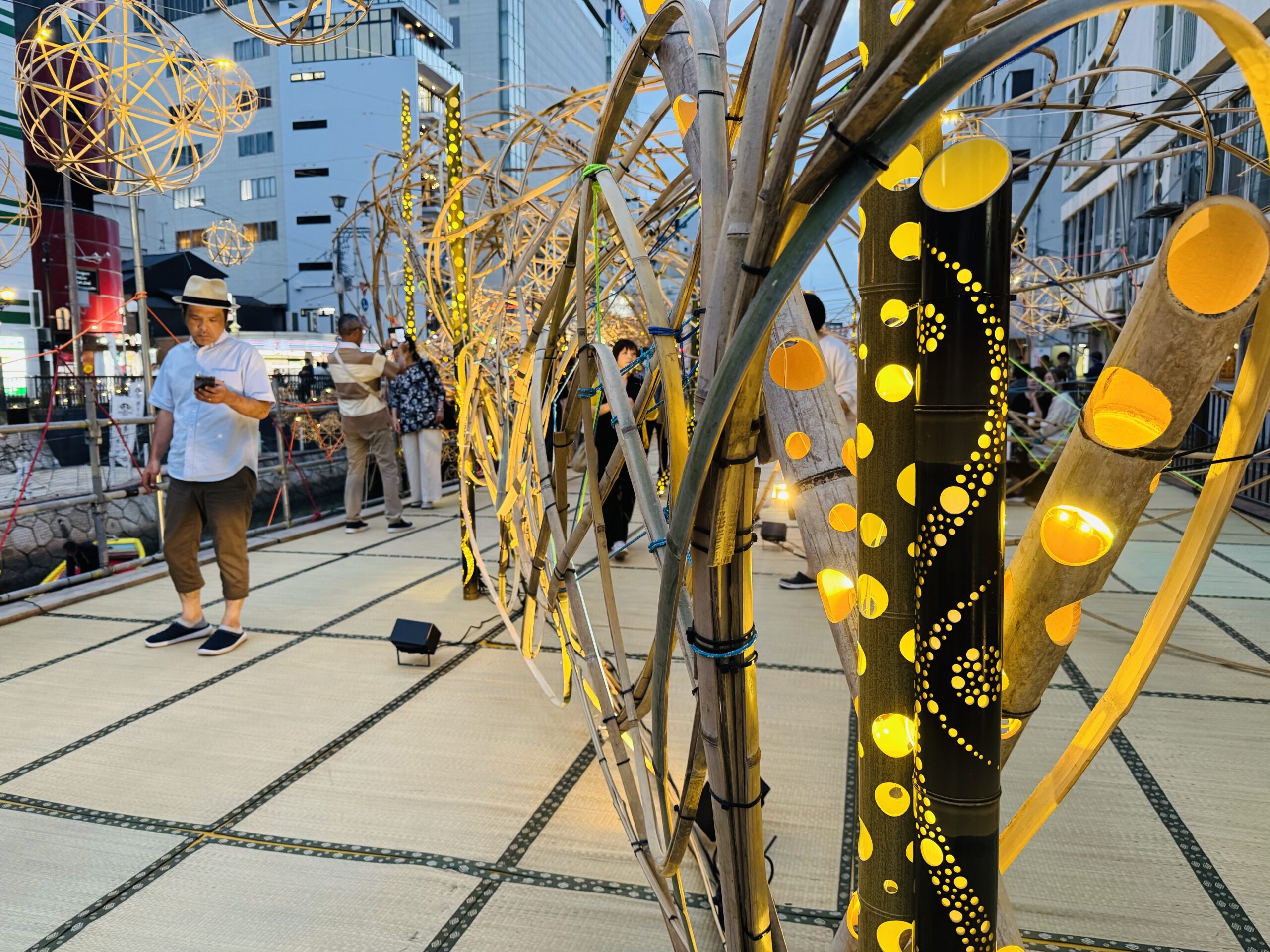 秋祭博多川竹燈籠燈光秀